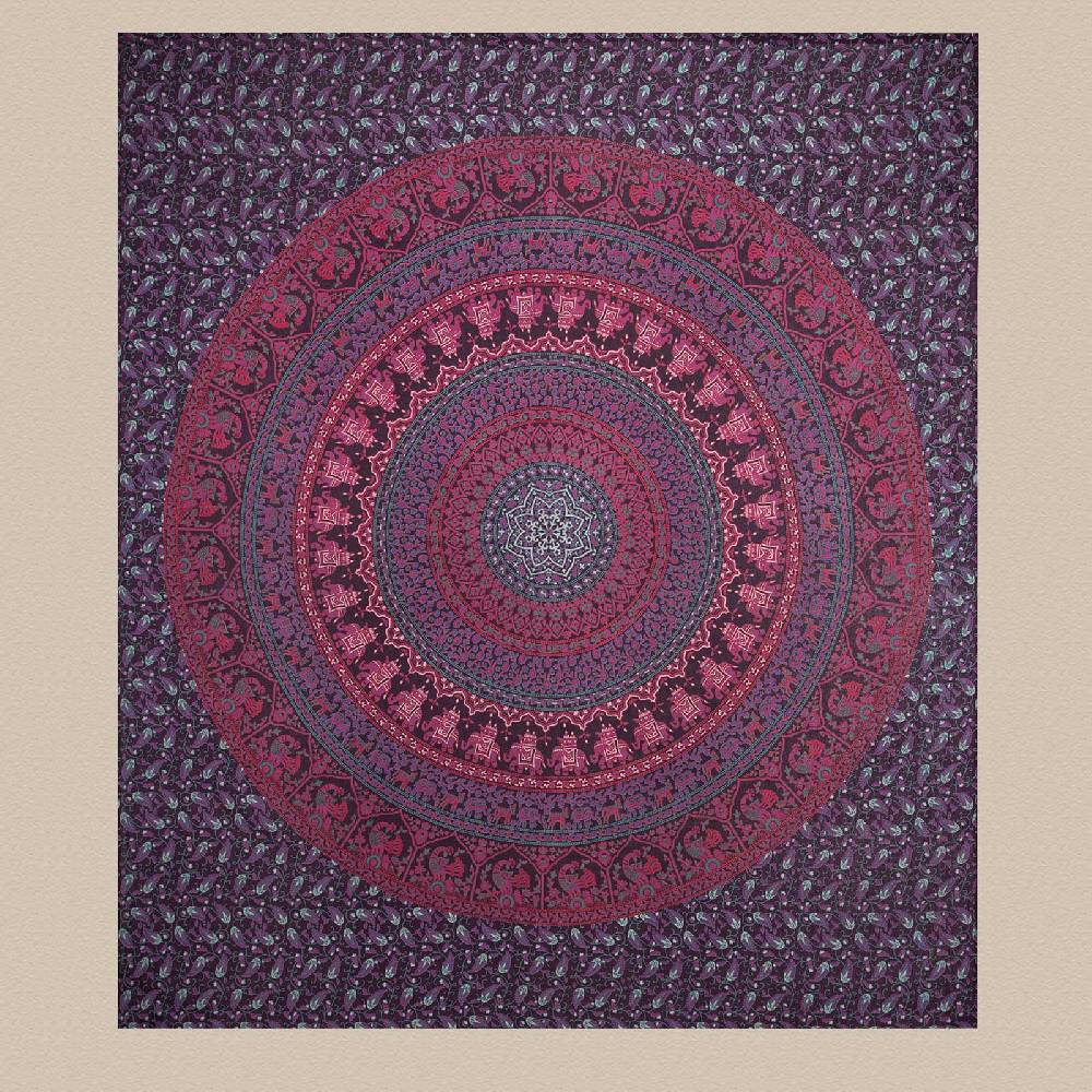 Kunst Und Magie Tagesdecke Wandbehang Mandala Deko Tuch Indisch Elefant XL ca. 200 x 230cm Super Rabatt