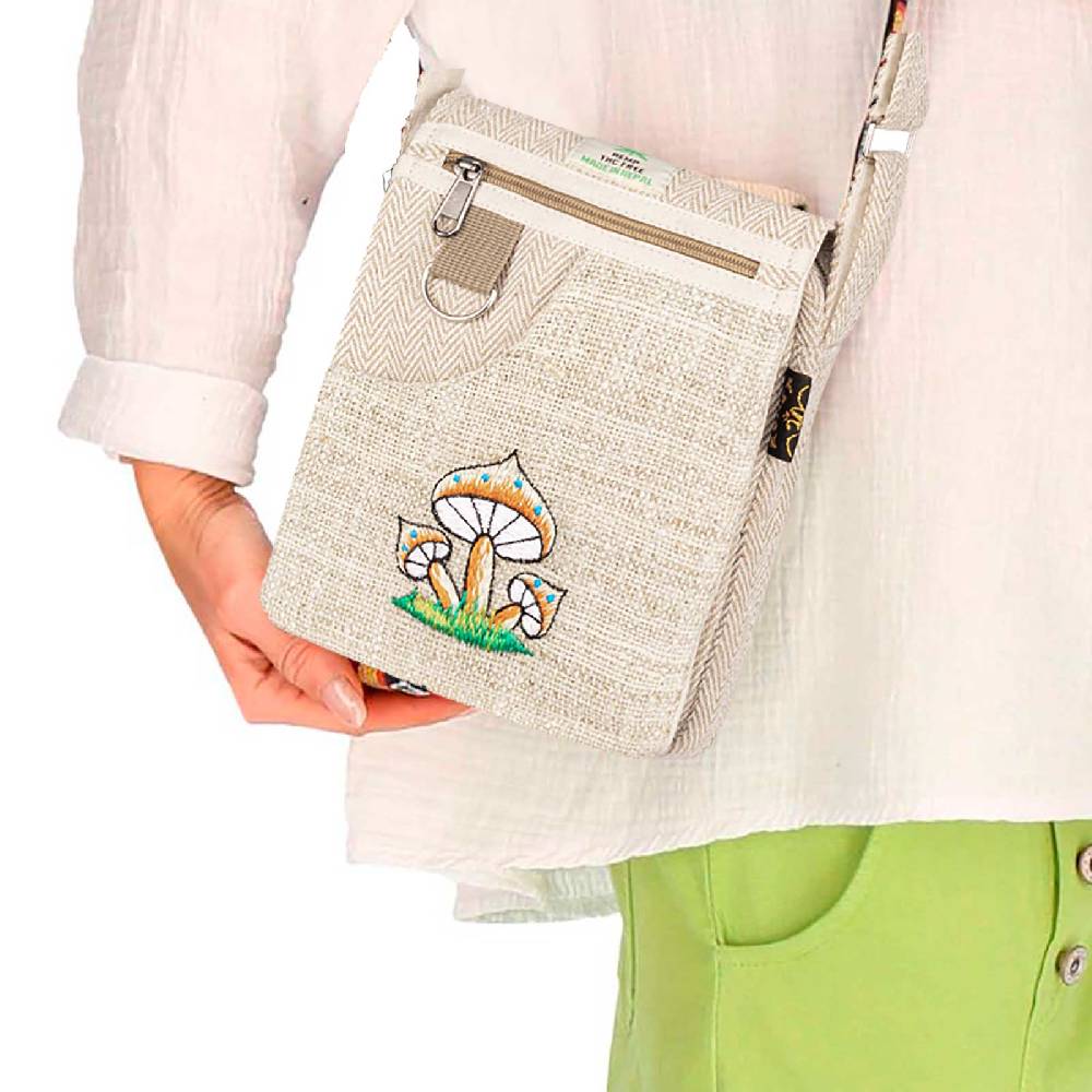 Kunst Und Magie Hanf Schultertasche Hippie Handtasche Goa Tasche Crossbag Schulterriemen Damen Herren Fabrikladen