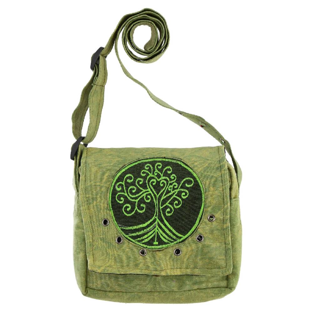 Kunst Und Magie Schultertasche Hippie Umhängetasche Handtasche Goa Tasche mit Schulterriemen Damen Herren Lebensbaum Speichern exportieren