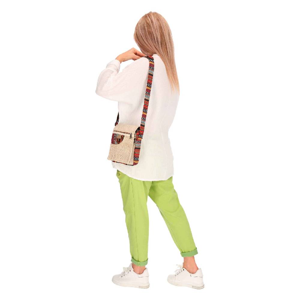 Kunst Und Magie kleine Hanf Schultertasche Hippie Handtasche Goa Tasche mit Schulterriemen Damen Herren Im Verkauf