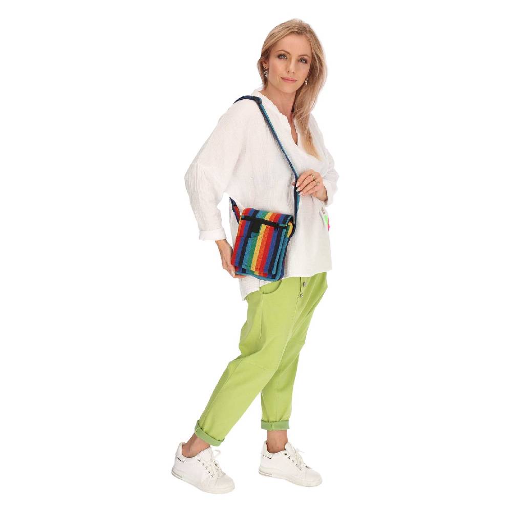 Kunst Und Magie kleine Regenbogen Schultertasche Hippie Handtasche Goa Tasche mit Schulterriemen Damen Herren Rainbow 2025