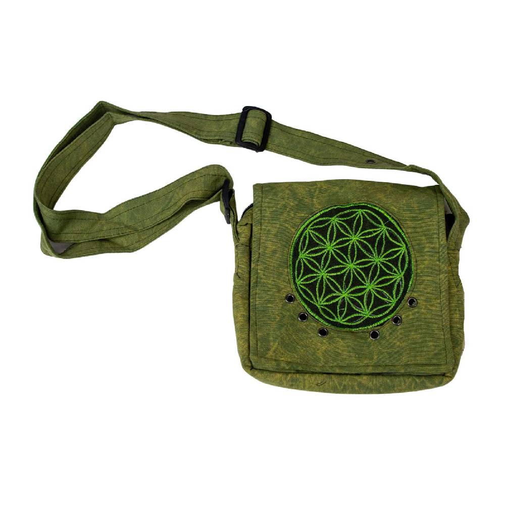 Kunst Und Magie Schultertasche Hippie Umhängetasche Handtasche Goa Tasche mit Schulterriemen Damen Herren Lebensblume Online