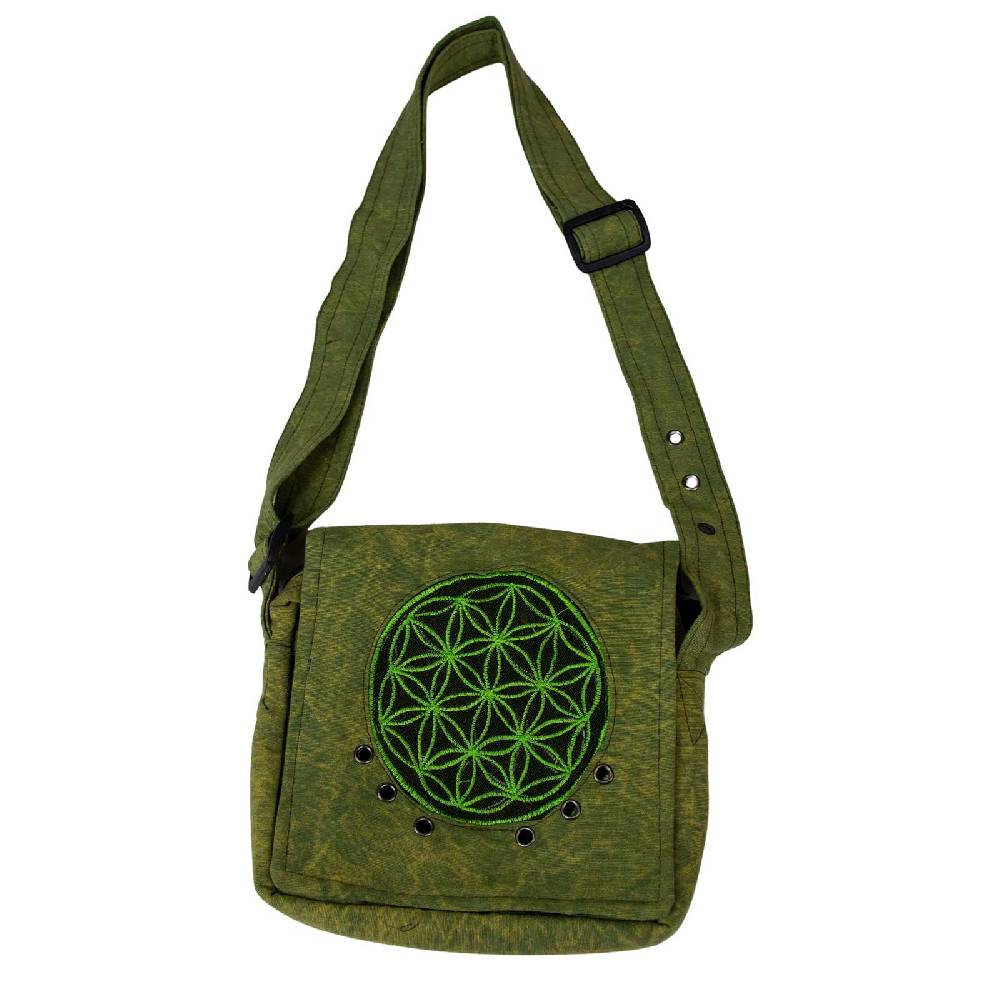 Kunst Und Magie Schultertasche Hippie Umhängetasche Handtasche Goa Tasche mit Schulterriemen Damen Herren Lebensblume Online