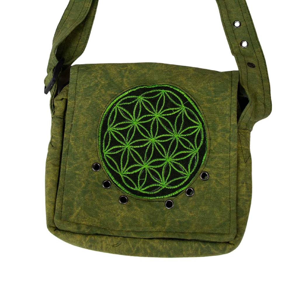 Kunst Und Magie Schultertasche Hippie Umhängetasche Handtasche Goa Tasche mit Schulterriemen Damen Herren Lebensblume Online