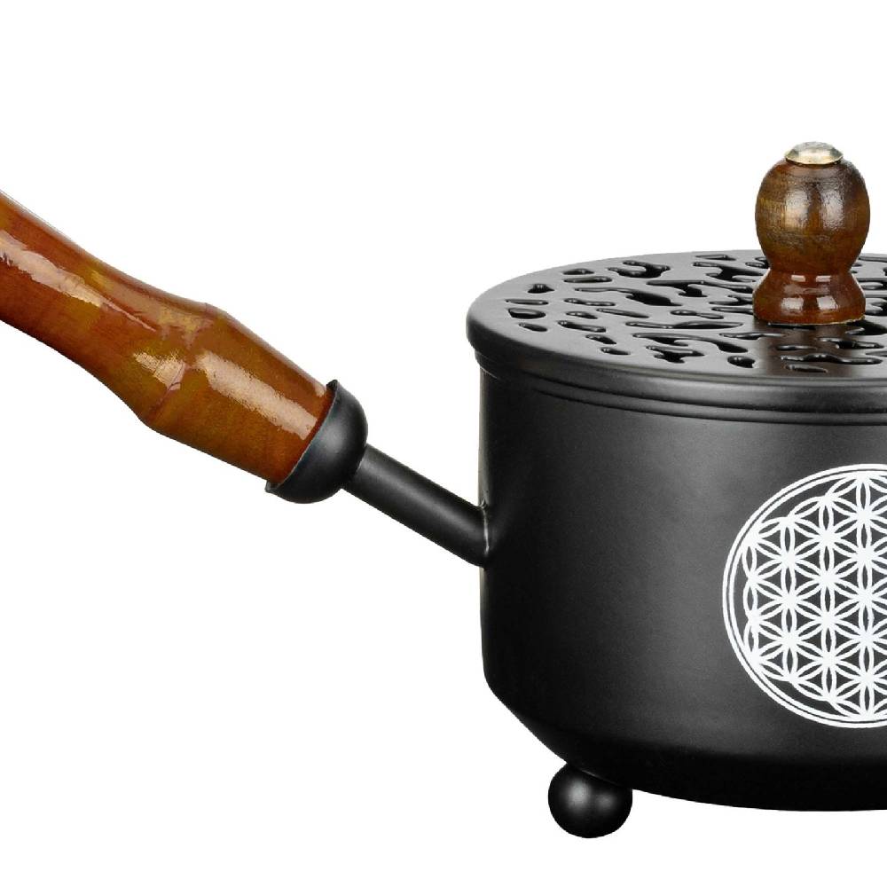 Kunst Und Magie Räucherpfanne aus Metall in schwarz Räuchergefäß Weihrauch-Aromatherapie-Brenner Blitzverkäufe
