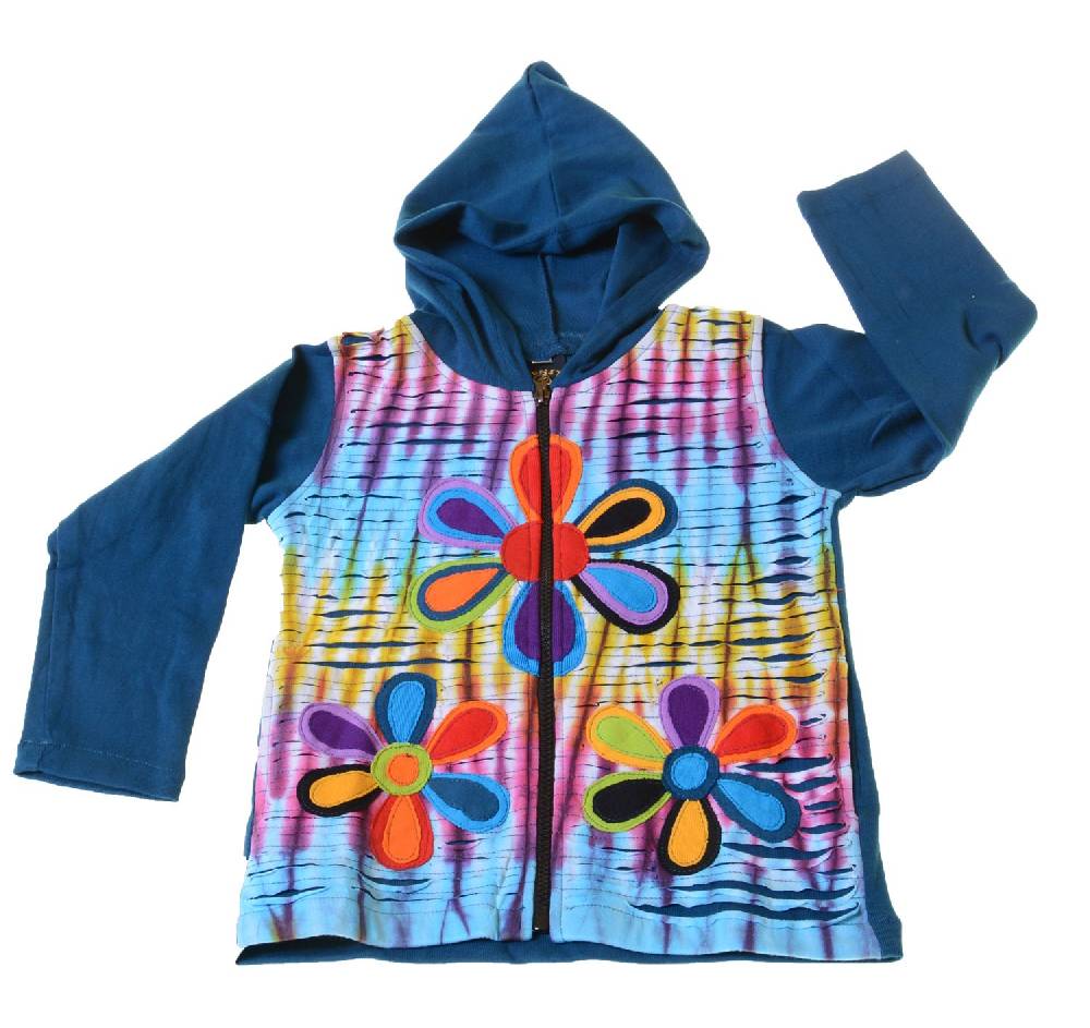 Kunst Und Magie Kinder Hippie Jacke Goa Psy Wichtel im Batik Razor Cut Design Begrenztes Angebot
