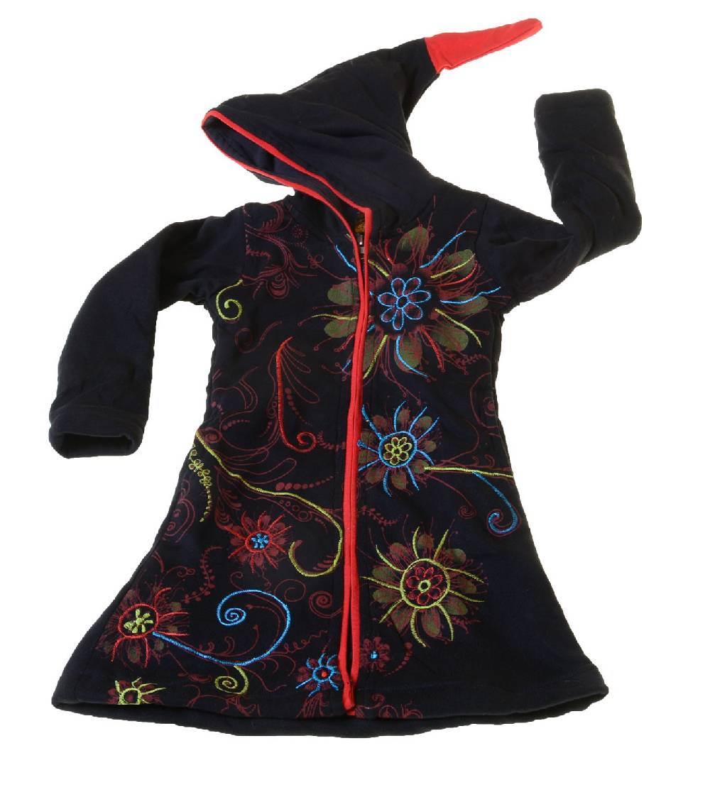 Kunst Und Magie Kinder Hippie Jacke mit Zipfelkapuze Goa Psy Wichtel Fantasy Flowers Preisnachlass