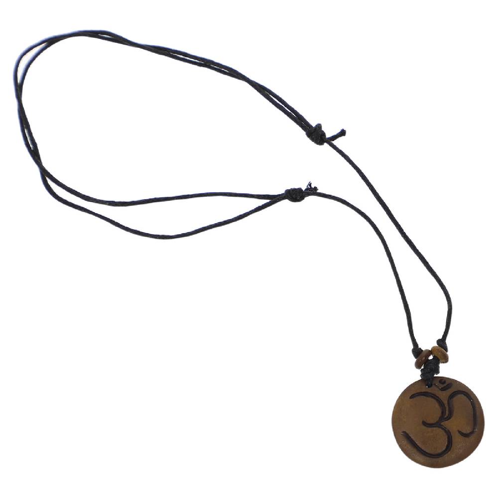 Kunst Und Magie Kunst und Magie Om Manie Padme Hum Amulett Braun ca. 3,5 cm Räumungsverkauf
