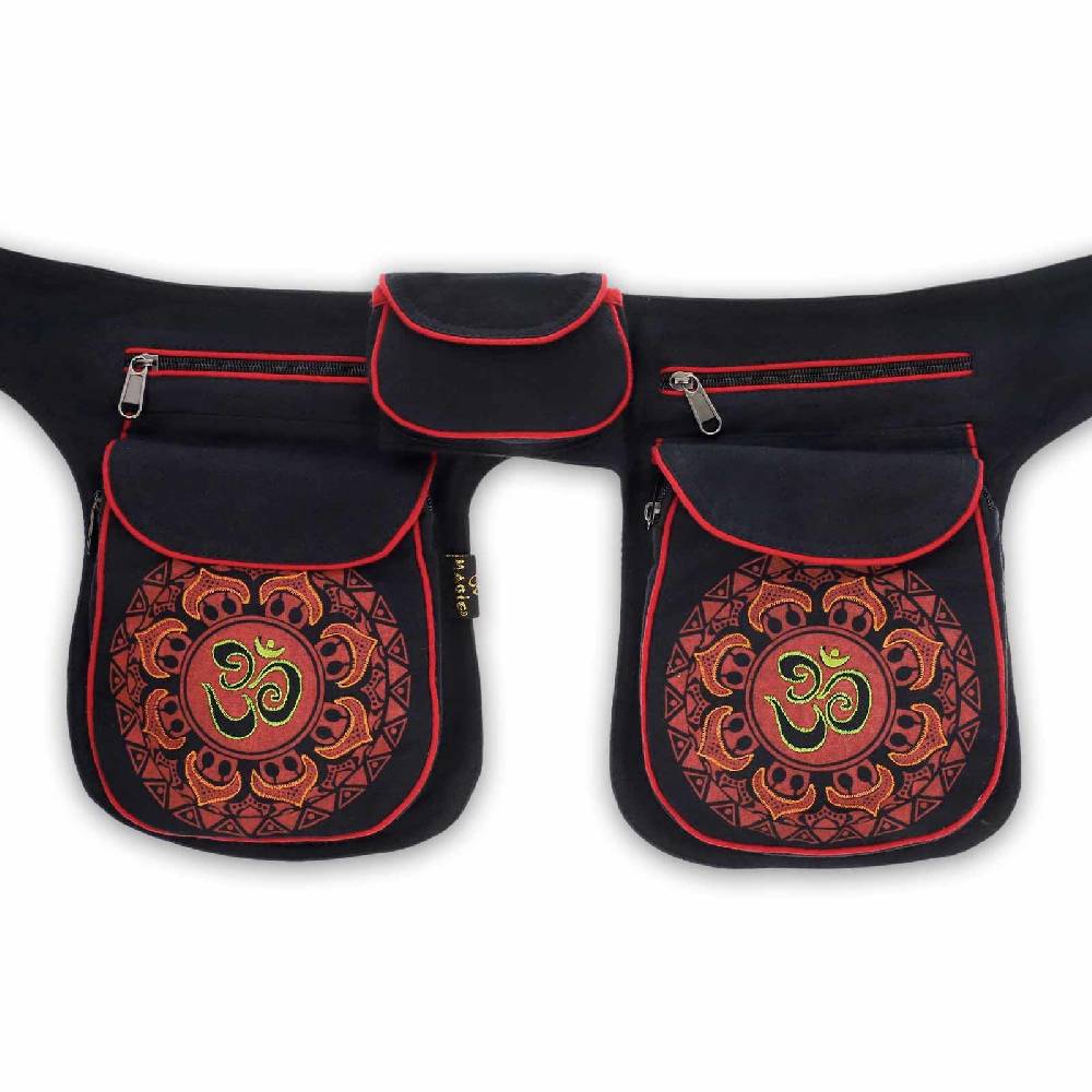 Kunst Und Magie KUNST UND MAGIE OM Mandala Doppel Bauchtasche Hüfttasche Mandala Gürteltasche Festivaltasche Sidebag Sonderangebote