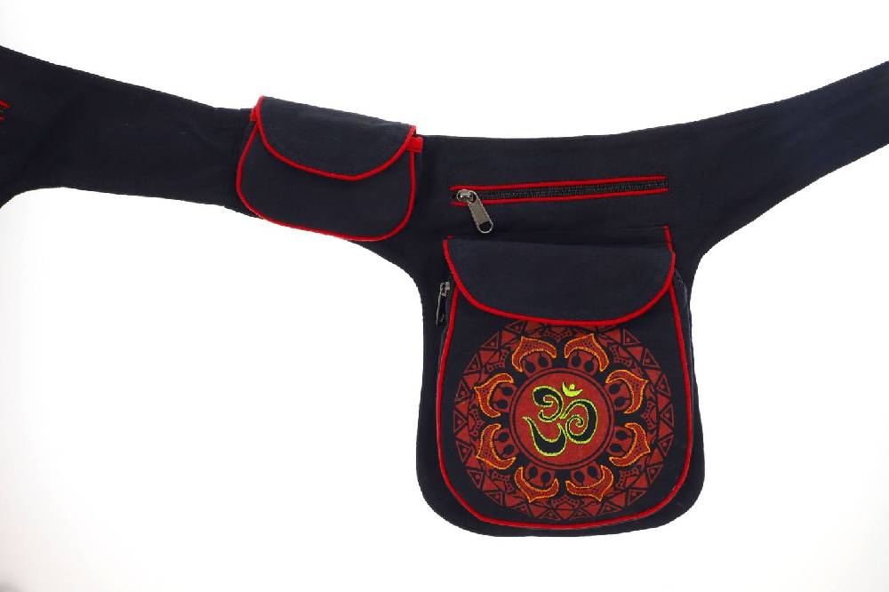 Kunst Und Magie KUNST UND MAGIE OM Mandala Doppel Bauchtasche Hüfttasche Mandala Gürteltasche Festivaltasche Sidebag Sonderangebote