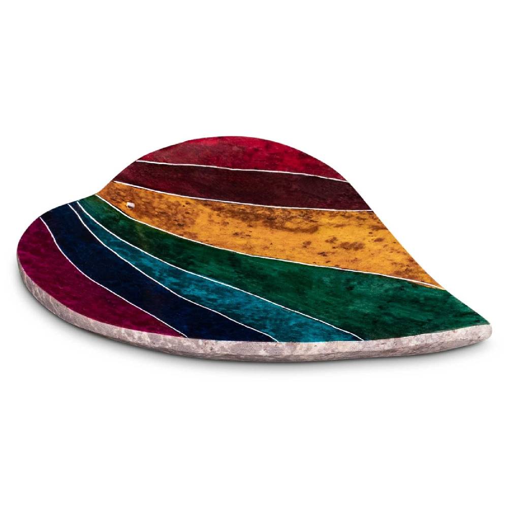 Kunst Und Magie Räucherstäbchenhalter Buntes Blatt Halter für Räucherstäbchen und Kegel aus Speckstein 10cm
