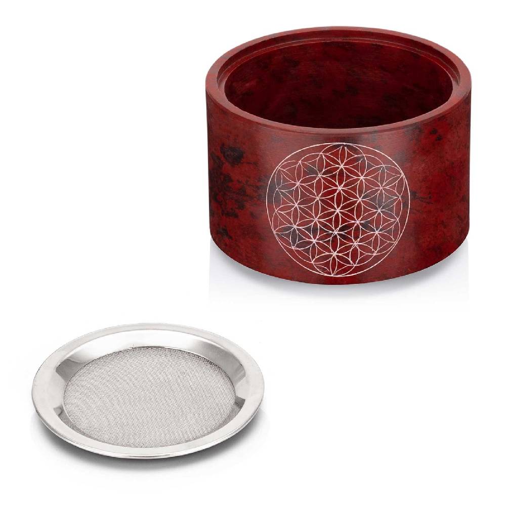 Kunst Und Magie Räucherstövchen mit Sieb Räucherschale Räuchergefäß Speckstein 10cm Räucherlampe Weihrauchbrenner Fabrikpreis