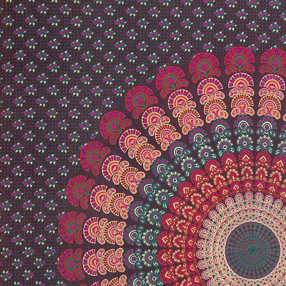 Kunst Und Magie Tagesdecke Wandbehang Mandala Deko Tuch Peacock Pfau XL ca. 200 x 230cm Begrenztes Angebot