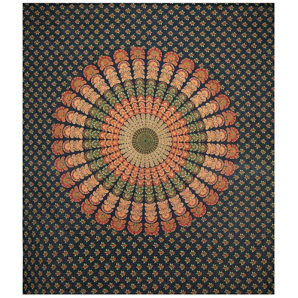 Kunst Und Magie Tagesdecke Wandbehang Mandala Deko Tuch Peacock Pfau XL ca. 200 x 230cm Online Shopping