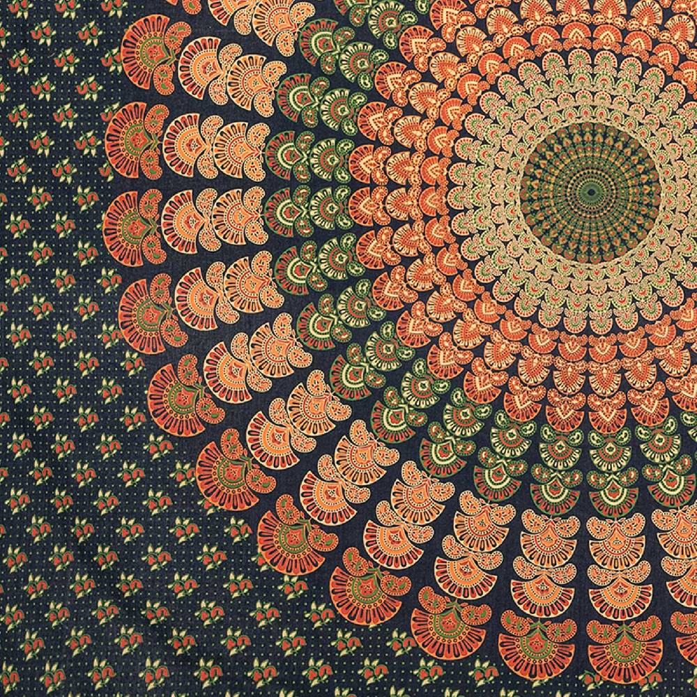 Kunst Und Magie Tagesdecke Wandbehang Mandala Deko Tuch Peacock Pfau XL ca. 200 x 230cm Online Shopping