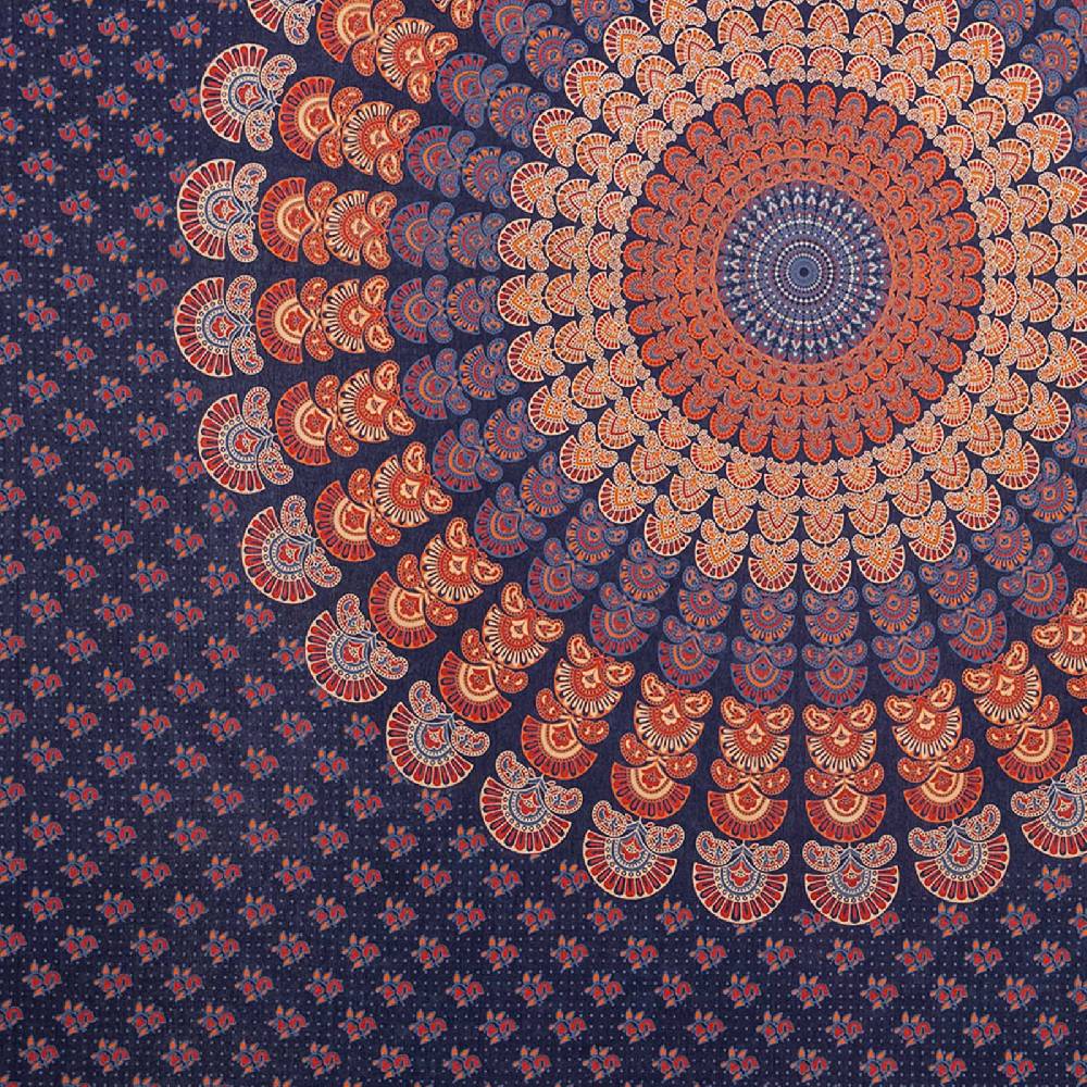 Kunst Und Magie Tagesdecke Wandbehang Mandala Deko Tuch Peacock Pfau XL ca. 200 x 230cm Preisnachlass