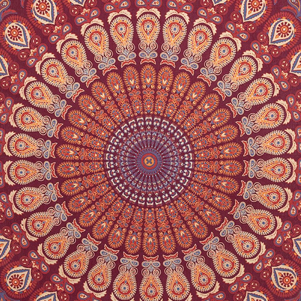Kunst Und Magie Tagesdecke Wandbehang Mandala Deko Tuch Peacock Pfau XL ca. 200 x 230cm Saisonschlussverkauf