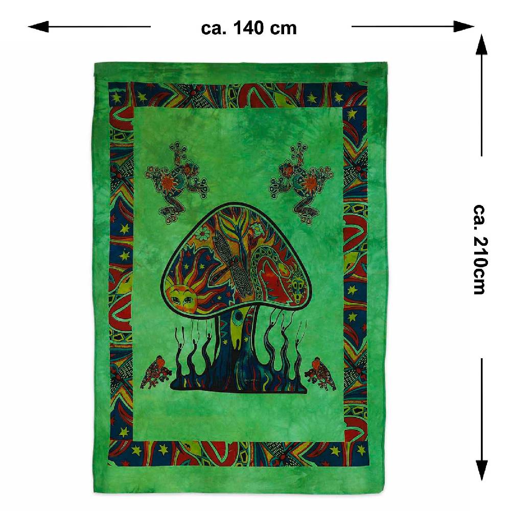 Kunst Und Magie Mushrooms Psy Goa Poster Wandbehang Deko Tuch Psychedelic Dekotuch ca. 210 x 140 cm Weihnachtsangebot