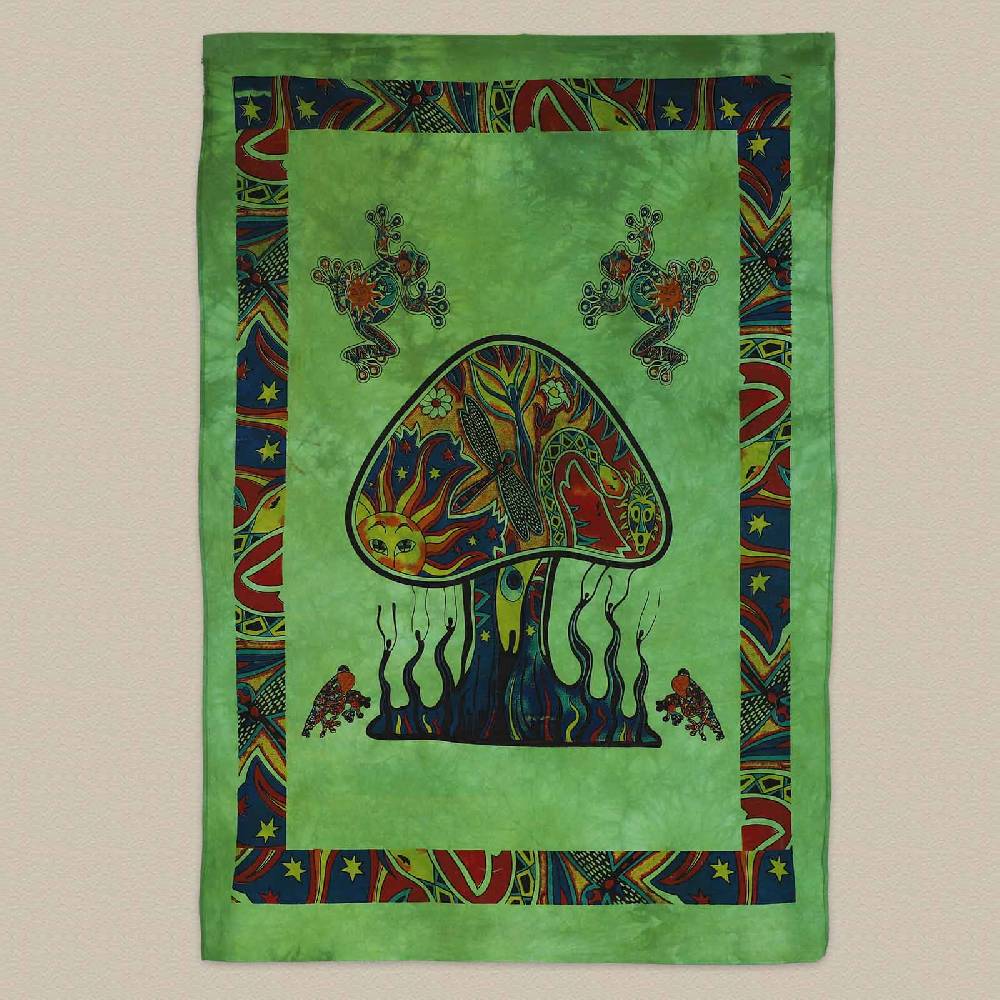 Kunst Und Magie Mushrooms Psy Goa Poster Wandbehang Deko Tuch Psychedelic Dekotuch ca. 210 x 140 cm Weihnachtsangebot