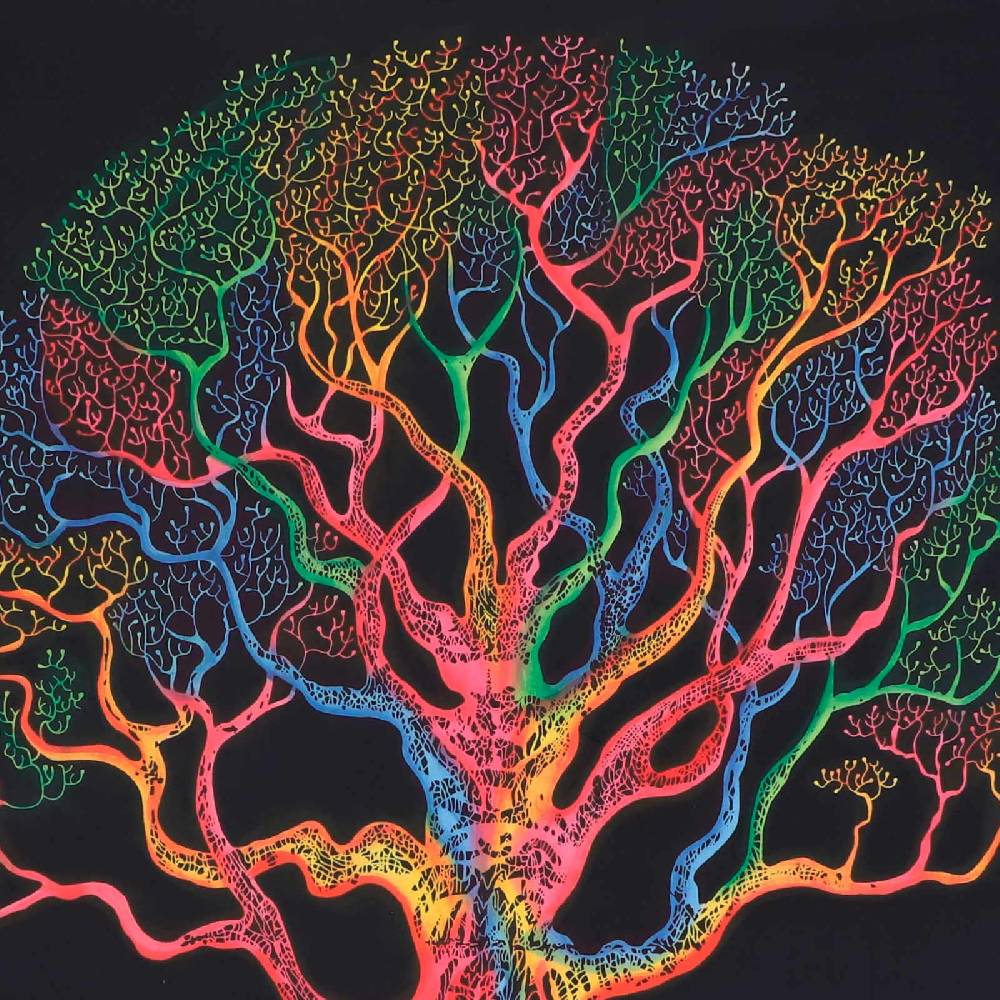 Kunst Und Magie Kunst und Magie Wandbehang Poster Dekotuch Tuch Wandteppich bunter Baum Poster ca 105 x 73 cm Osterangebot