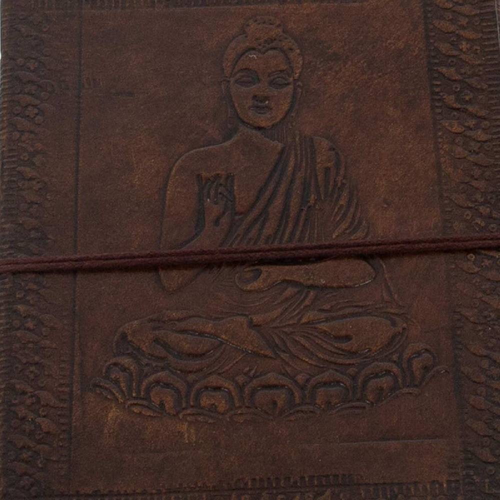 Kunst Und Magie Leder Tagebuch handgefertigt - geprägtes Notizbuch Buddha 18x13cm Muttertagsangebot