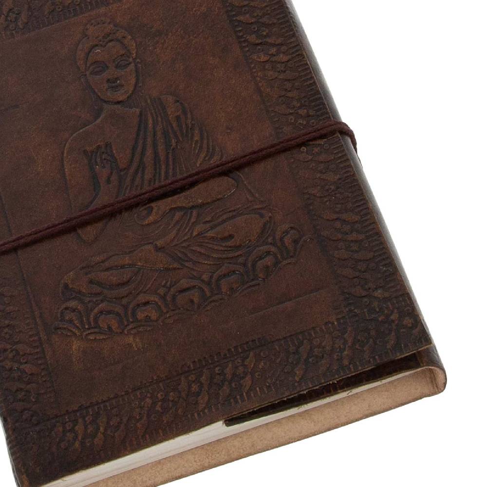 Kunst Und Magie Leder Tagebuch handgefertigt - geprägtes Notizbuch Buddha 18x13cm Muttertagsangebot