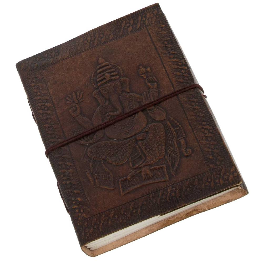 Kunst Und Magie Leder Tagebuch handgefertigt - geprägtes Notizbuch Lord Ganesha 18x13cm Vatertagsangebot