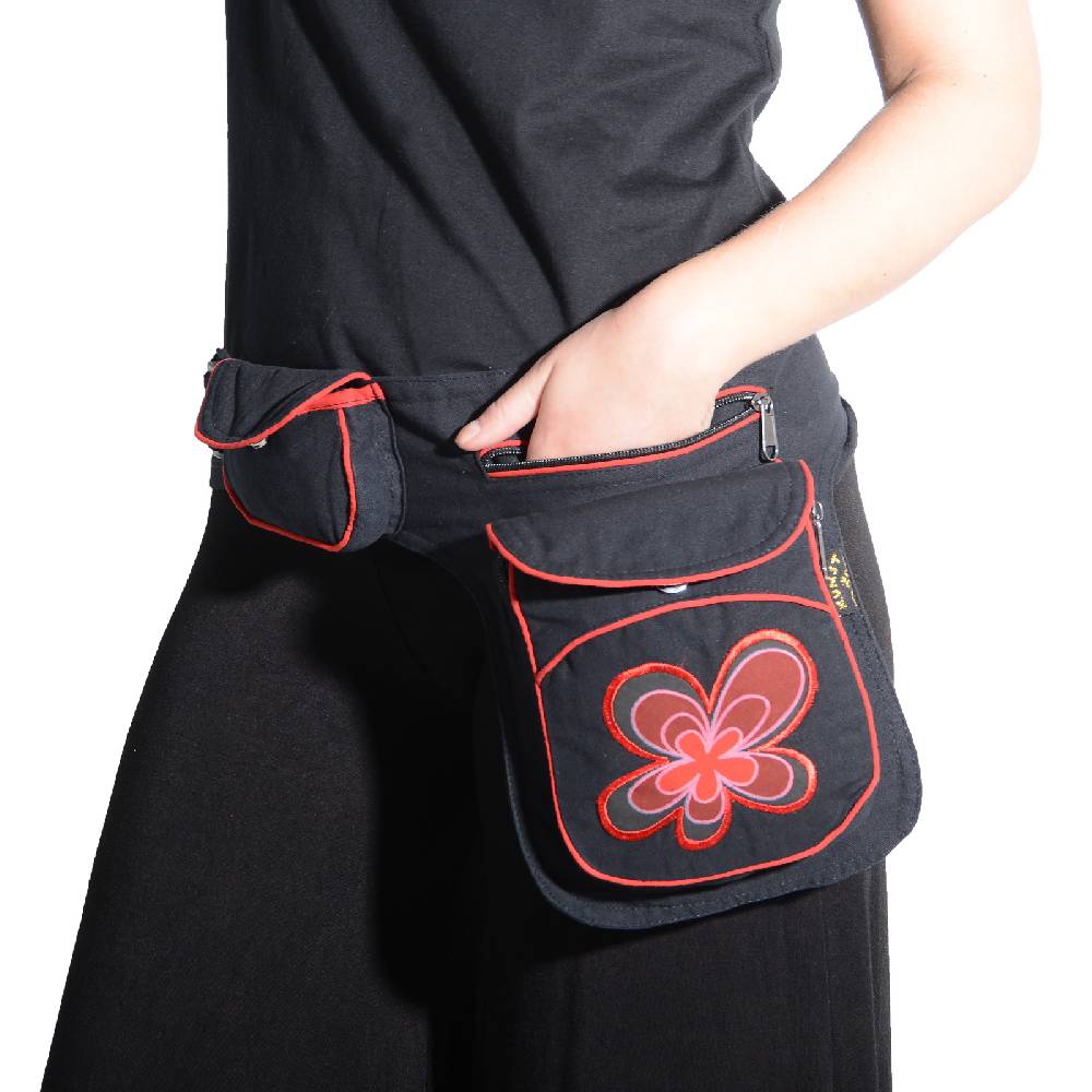 Kunst Und Magie Goa Schulter Bauchtasche Gürteltasche Bauchgurt Hippie Psy Festival Blumenmotiv Tiefpreis