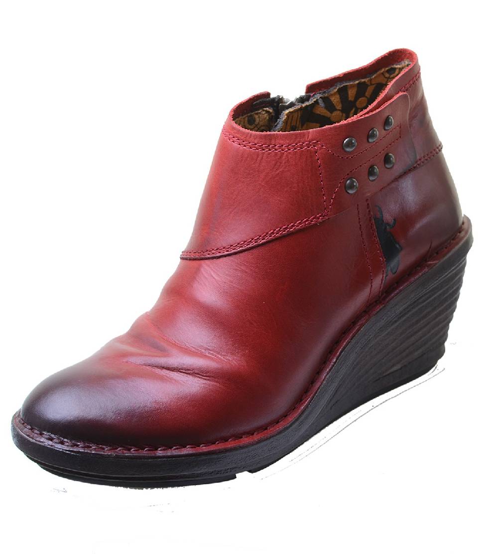 Kunst Und Magie 70er Retro FLY LONDON SADE Rug Red - Ankle Boots Stiefeletten Rot