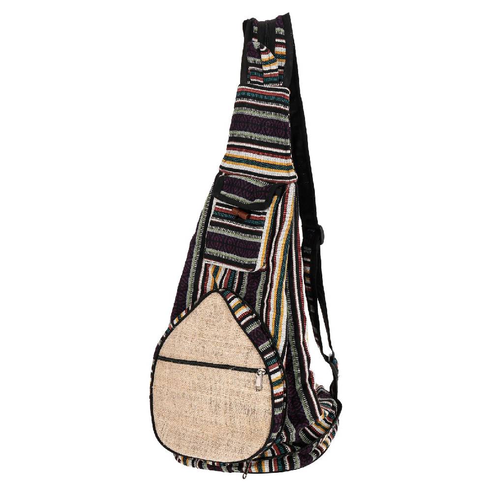 Kunst Und Magie Kunst und Magie Bunter Hippie Rucksack Schultertasche Slingbag Crossbody-Bag Hanf Black Friday Preise
