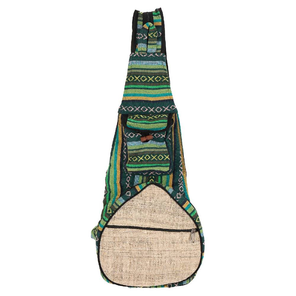 Kunst Und Magie Kunst und Magie Bunter Hippie Rucksack Schultertasche Slingbag Crossbody-Bag Hanf Black Friday Preise