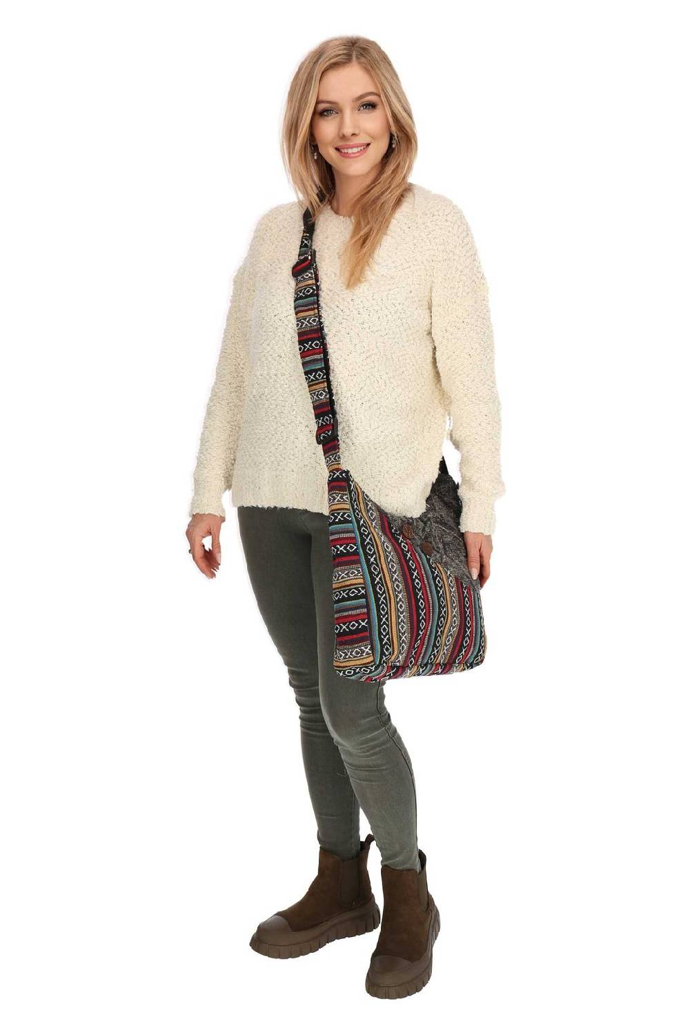 Kunst Und Magie Kunst und Magie Damen Schultertasche Stonewashed Hippie Handtasche Bunte Goa Tasche mit Schulterriemen 50% Rabatt für begrenzte Zeit