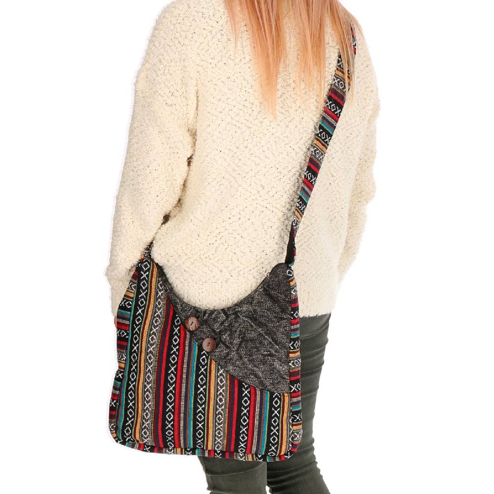 Kunst Und Magie Kunst und Magie Damen Schultertasche Stonewashed Hippie Handtasche Bunte Goa Tasche mit Schulterriemen 50% Rabatt für begrenzte Zeit
