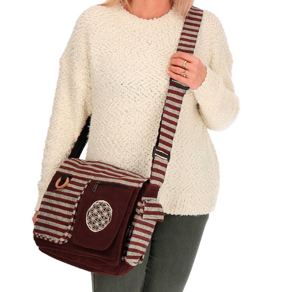 Kunst Und Magie Kunst und Magie Damen Schultertasche Lebensblume Hippie Handtasche Goa Tasche mit Schulterriemen Rabatte dieses Monats