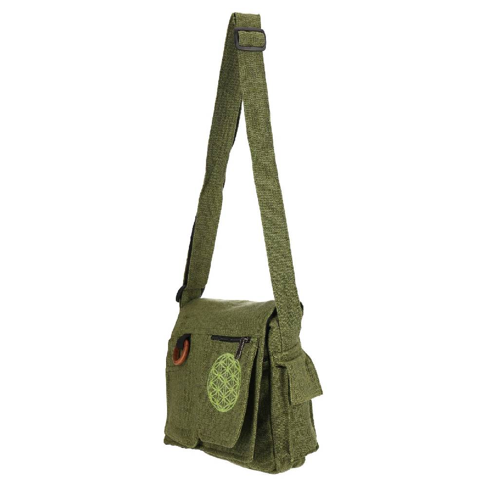 Kunst Und Magie Damen Tasche mit Schulterriemen Lebensblume Umhängetasche Hippie Handtasche Goa Schultertasche