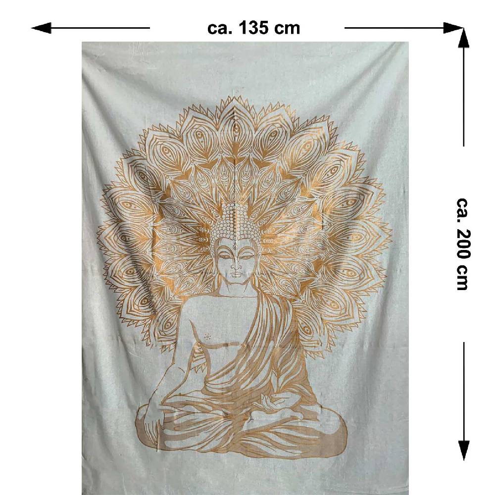 Kunst Und Magie Kunst und Magie Tagesdecke Wandbehang Deko Tuch Buddha Meditation ca. 200 x135cm Online Outlet