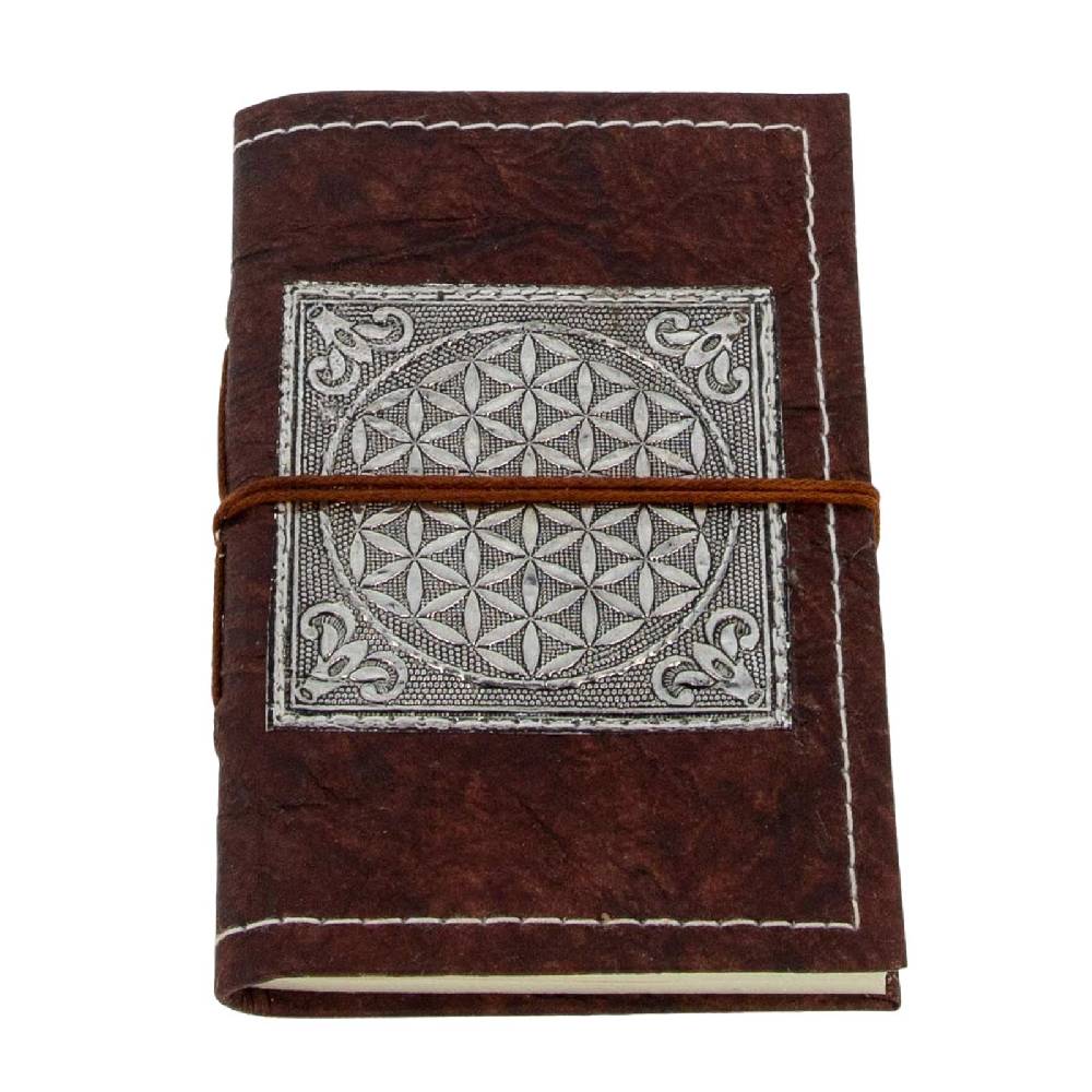 Kunst Und Magie Tagebuch Poesiealbum Lebensblume Blume des Lebens handgefertigt - Geprägtes Notizbuch 15x11cm Flower of Life Wochenangebot