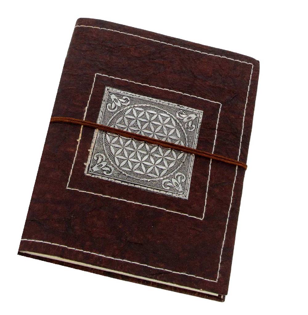 Kunst Und Magie Tagebuch Poesiealbum handgefertigt - Geprägtes Notizbuch Blume des Lebens Flower of Life 25x18cm XL Kostenlose Rückgabe