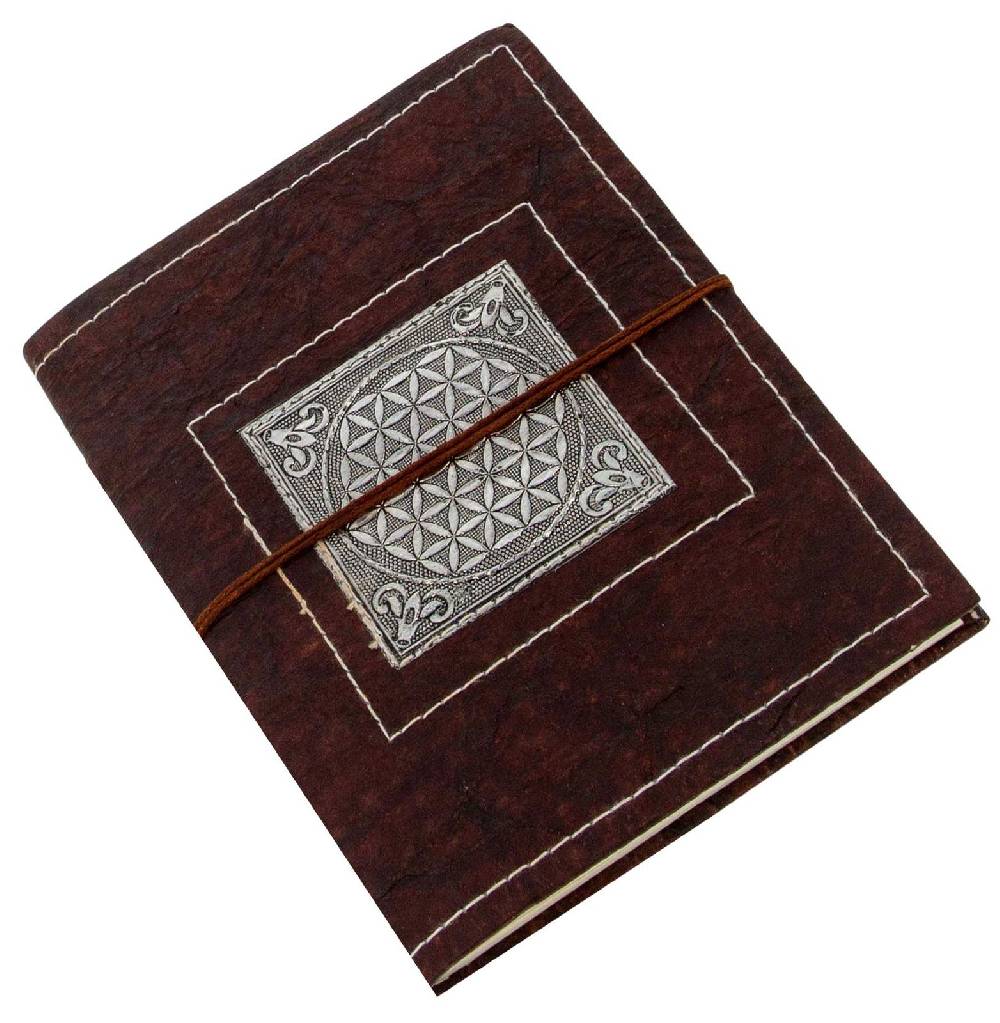 Kunst Und Magie Tagebuch Poesiealbum handgefertigt - Geprägtes Notizbuch Blume des Lebens Flower of Life 25x18cm XL Kostenlose Rückgabe