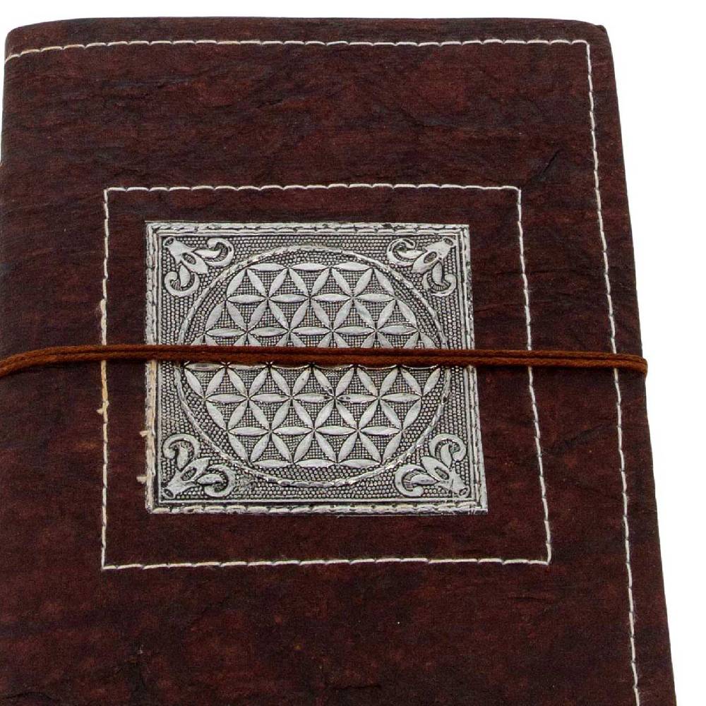 Kunst Und Magie Tagebuch Poesiealbum handgefertigt - Geprägtes Notizbuch Blume des Lebens Flower of Life 25x18cm XL Kostenlose Rückgabe