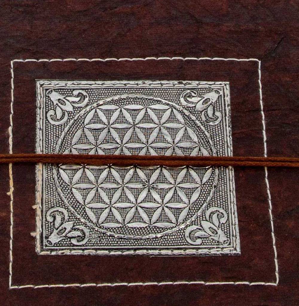 Kunst Und Magie Tagebuch Poesiealbum handgefertigt - Geprägtes Notizbuch Blume des Lebens Flower of Life 25x18cm XL Kostenlose Rückgabe