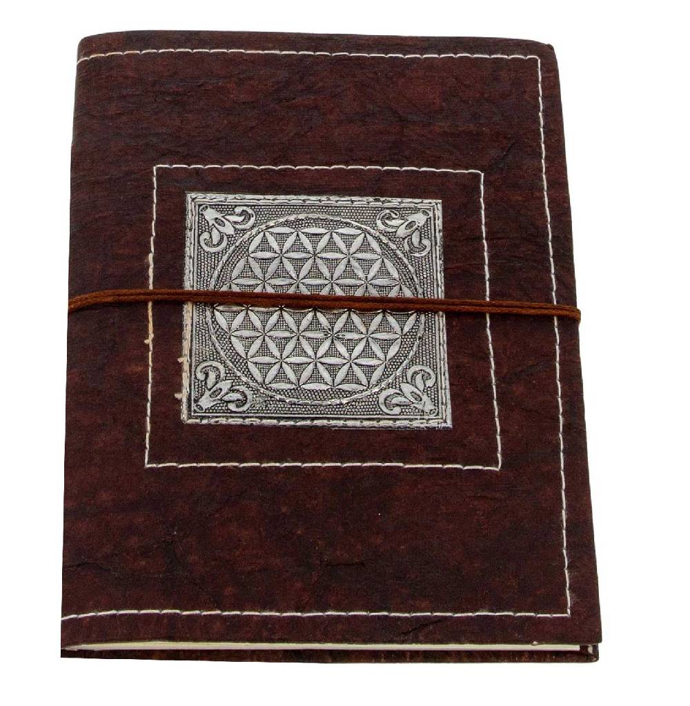 Kunst Und Magie Tagebuch Poesiealbum handgefertigt - Geprägtes Notizbuch Blume des Lebens Flower of Life 20x15cm Begrenzte Freigabe