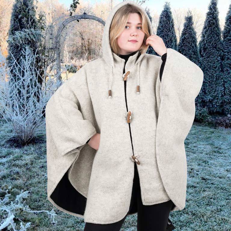 Kunst Und Magie Strick Poncho mit Kapuze Umhang Cape Strickjacke Wolle Jacke mit Kapuze Winter Mantel Neueste Stile