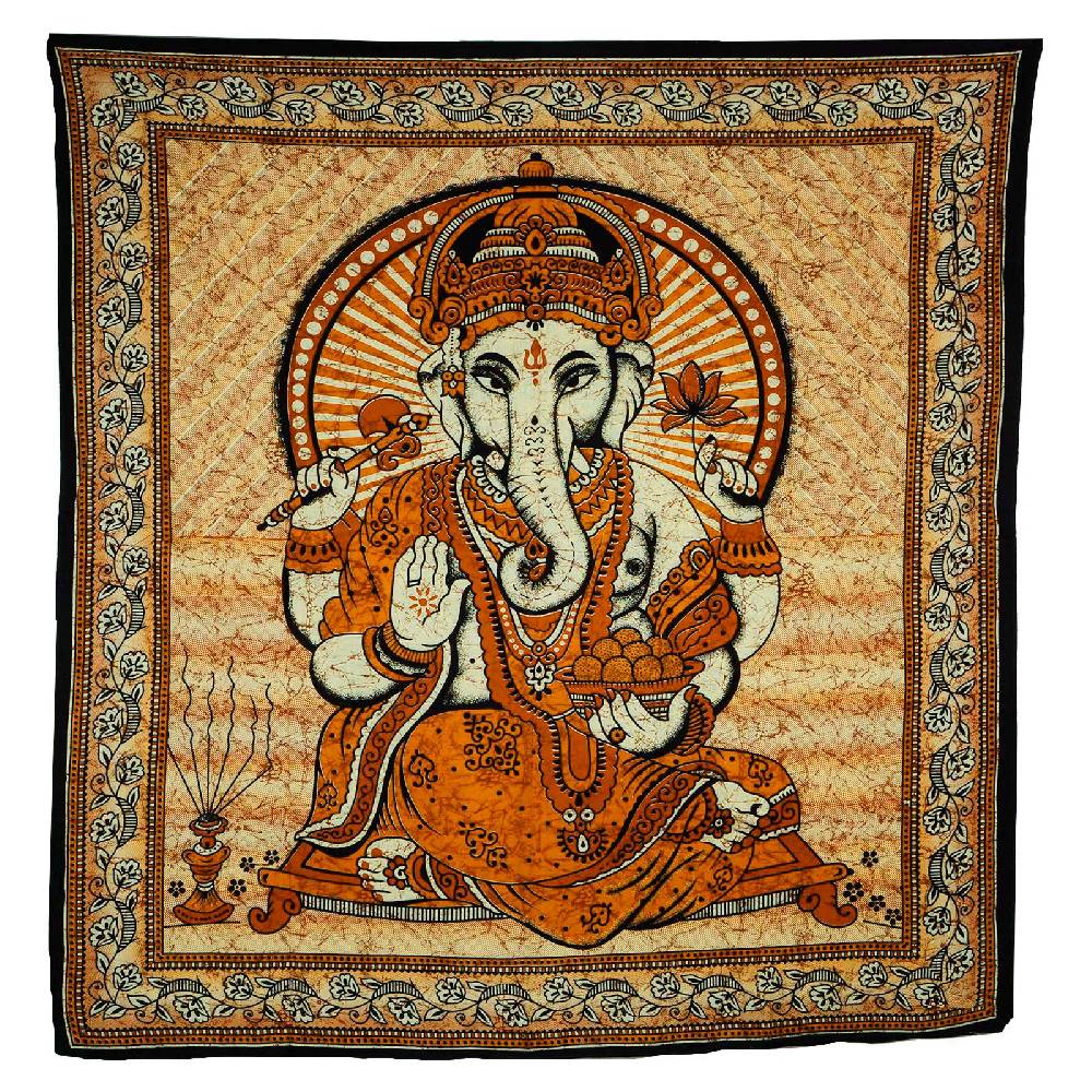 Kunst Und Magie Ganesha Dekotuch Große Tagesdecke Wandbehang Tuch Goa ca. 210 x 230 cm Letzter Tag