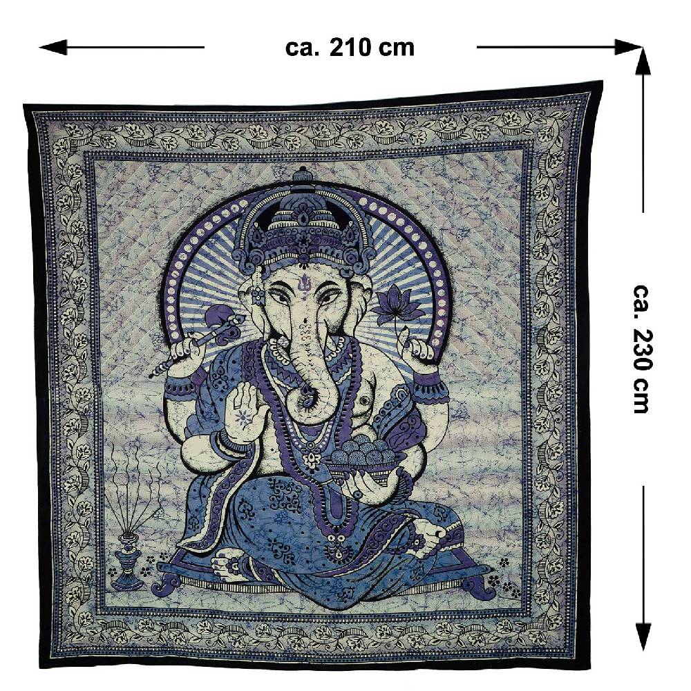 Kunst Und Magie Ganesha Dekotuch Große Tagesdecke Wandbehang Tuch Goa ca. 210 x 230 cm Zeitbegrenzte Promotion