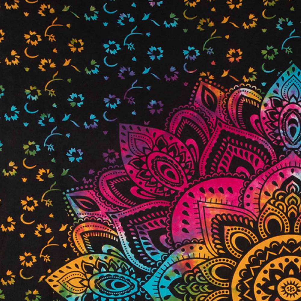 Kunst Und Magie Kunst und Magie Tagesdecke Wandbehang Buntes Tuch Lotus Mandala ca. 200 x 135 cm Bis zu 65% Rabatt