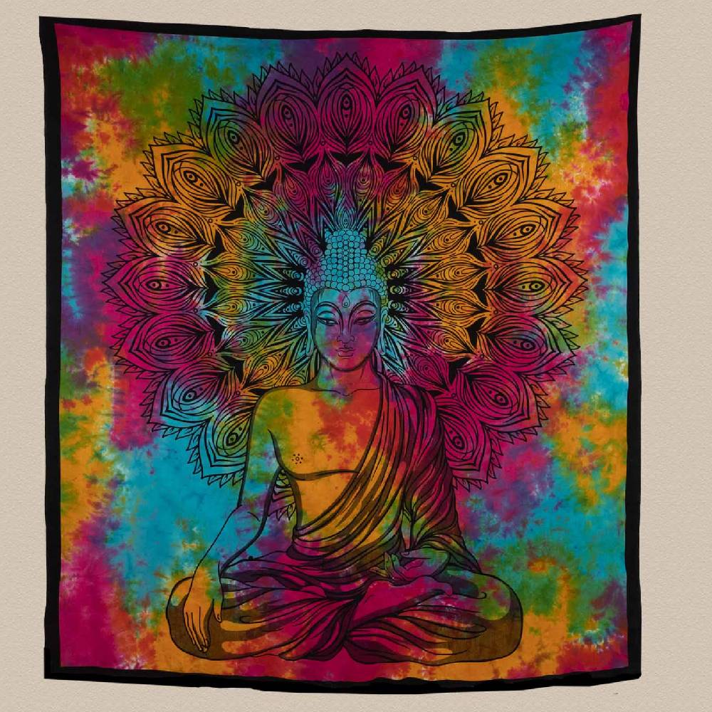 Kunst Und Magie Buddha Dekotuch Große Tagesdecke Wandbehang Tuch Goa ca. 135 x 200cm Nur für heute