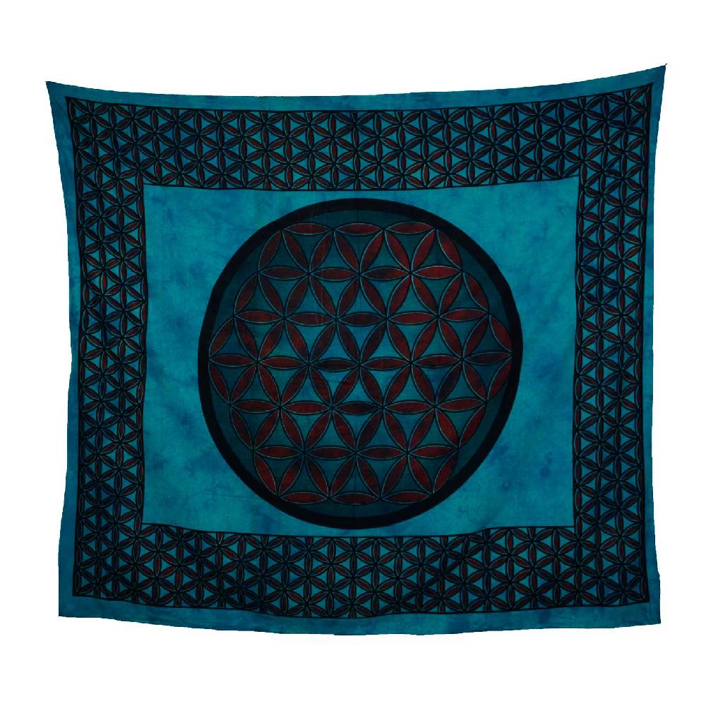 Kunst Und Magie Tagesdecke Wandbehang Blume des Lebens Mandala Tuch Indien ca. 230 x 210 cm von Kunst und Magie Bis zu 55% Rabatt
