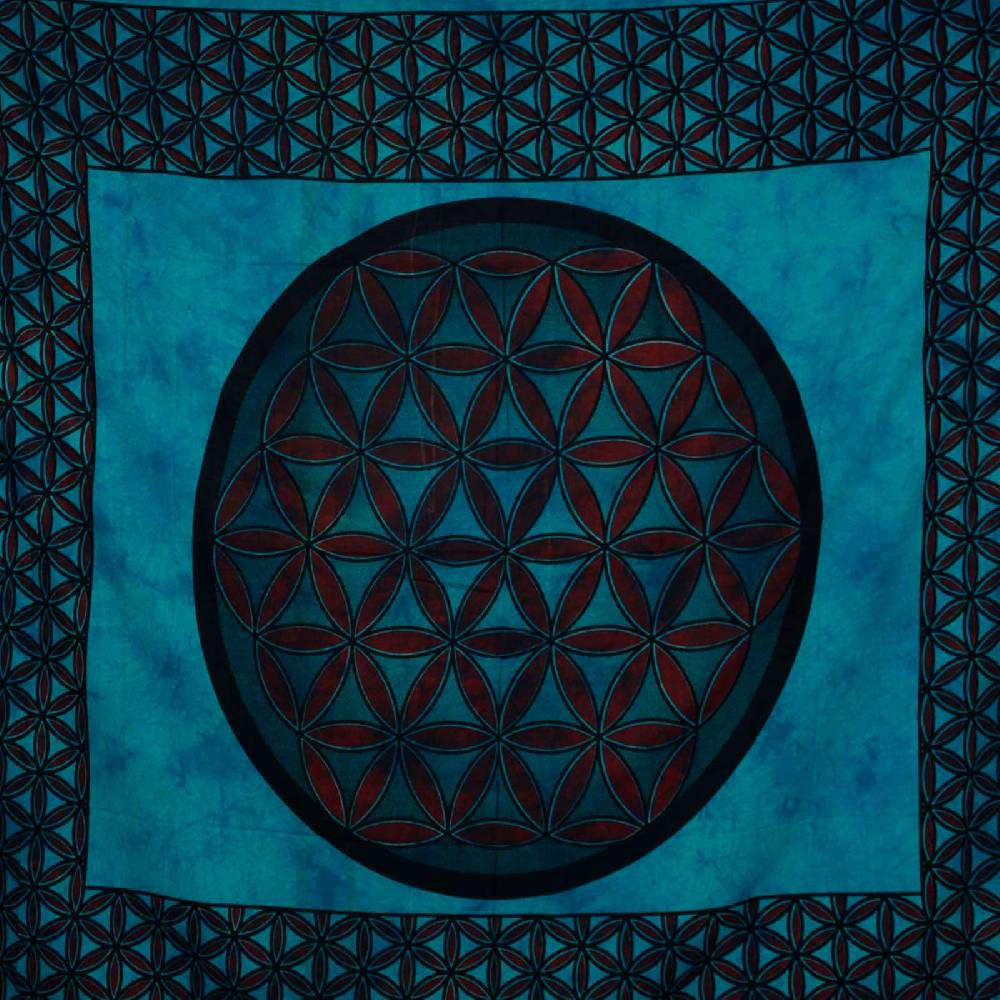 Kunst Und Magie Tagesdecke Wandbehang Blume des Lebens Mandala Tuch Indien ca. 230 x 210 cm von Kunst und Magie Bis zu 55% Rabatt