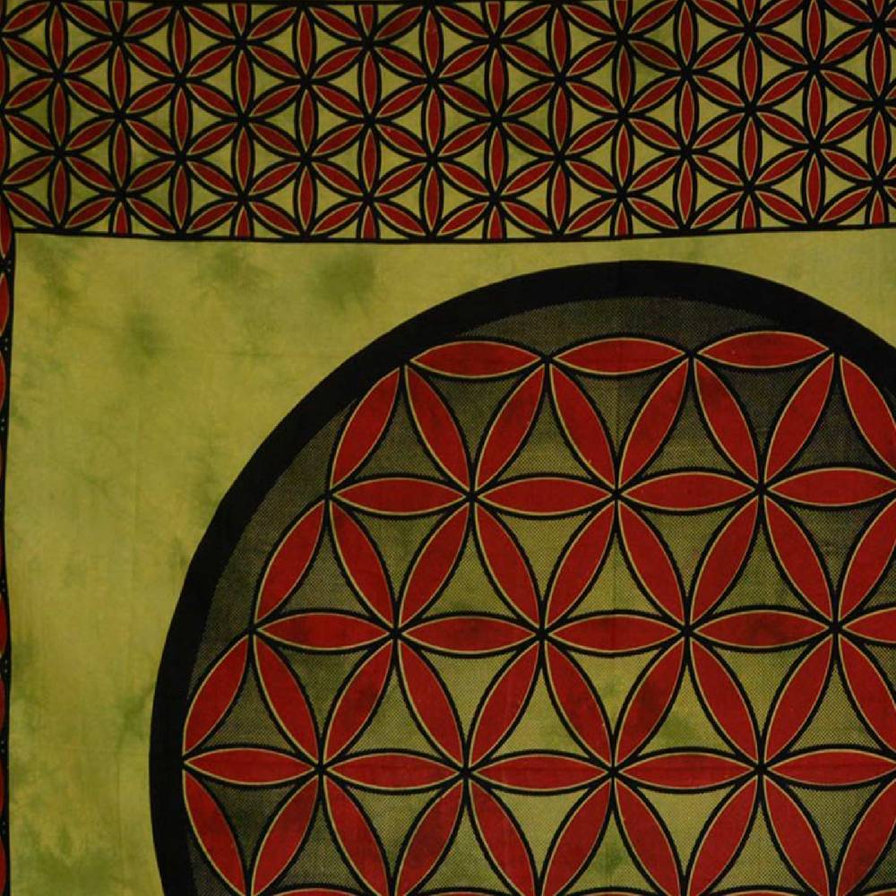 Kunst Und Magie Tagesdecke Wandbehang Blume des Lebens Mandala Tuch Indien ca. 230 x 210 cm von Kunst und Magie Discount Store für neue Produkte